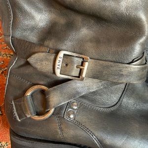 Frye Black Biker Boots